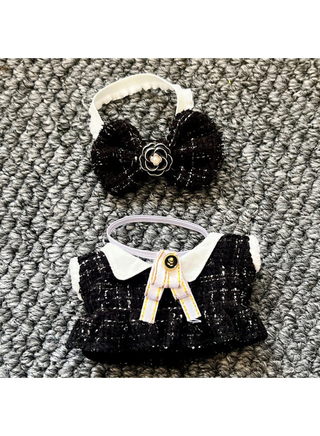 Loquat Party Themed Sitting Labubu Vinyl Dolls Clothing Realistic Toy Figures Collectible Blind Box Charms Stock Available-Color:(Black) Gold Powder Family Suit-Height:One Or Two Generations Of Cloth Wear - Image 1