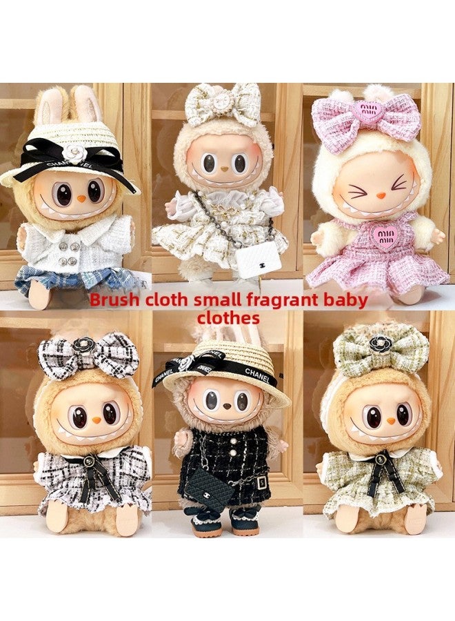 Loquat Party Themed Sitting Labubu Vinyl Dolls Clothing Realistic Toy Figures Collectible Blind Box Charms Stock Available-Color:(Black) Gold Powder Family Suit-Height:One Or Two Generations Of Cloth Wear - Image 2