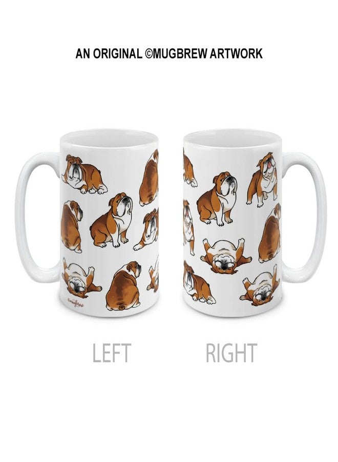 MUGBREW كوب قهوة/شاي من السيراميك بتصميم كلب بولدوغ إنجليزي مرح، سعة 11 أونصة - Image 2