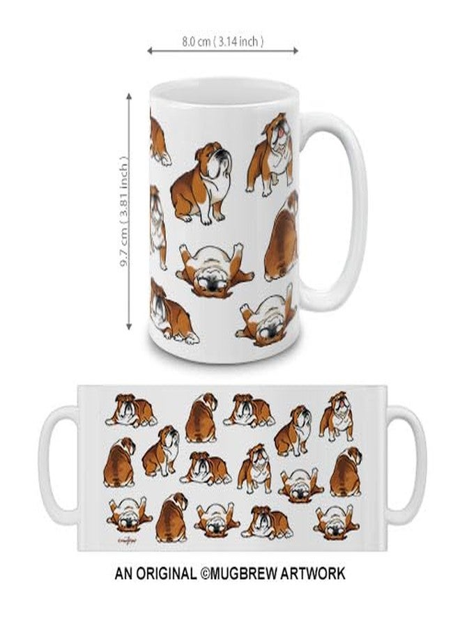 MUGBREW كوب قهوة/شاي من السيراميك بتصميم كلب بولدوغ إنجليزي مرح، سعة 11 أونصة - Image 4
