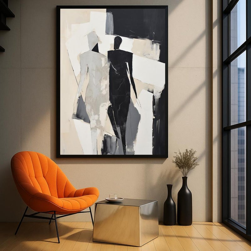 Marktna One piece, abstract art canvas print with a hollow frame, measuring (40×60). - Image 1
