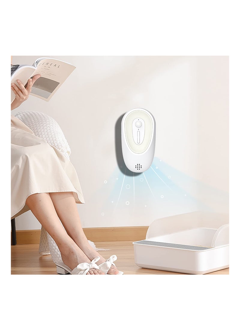 SYOSI - Cat Litter Deodorizer, Auto On/Off, Freshener Pet Litter Boxes Odor Remover, Toilet Air Purifier Genie, with Aromatherapy Compartment Smart Sensor System, Rechargeable Smell Eliminator Machine - Image 1