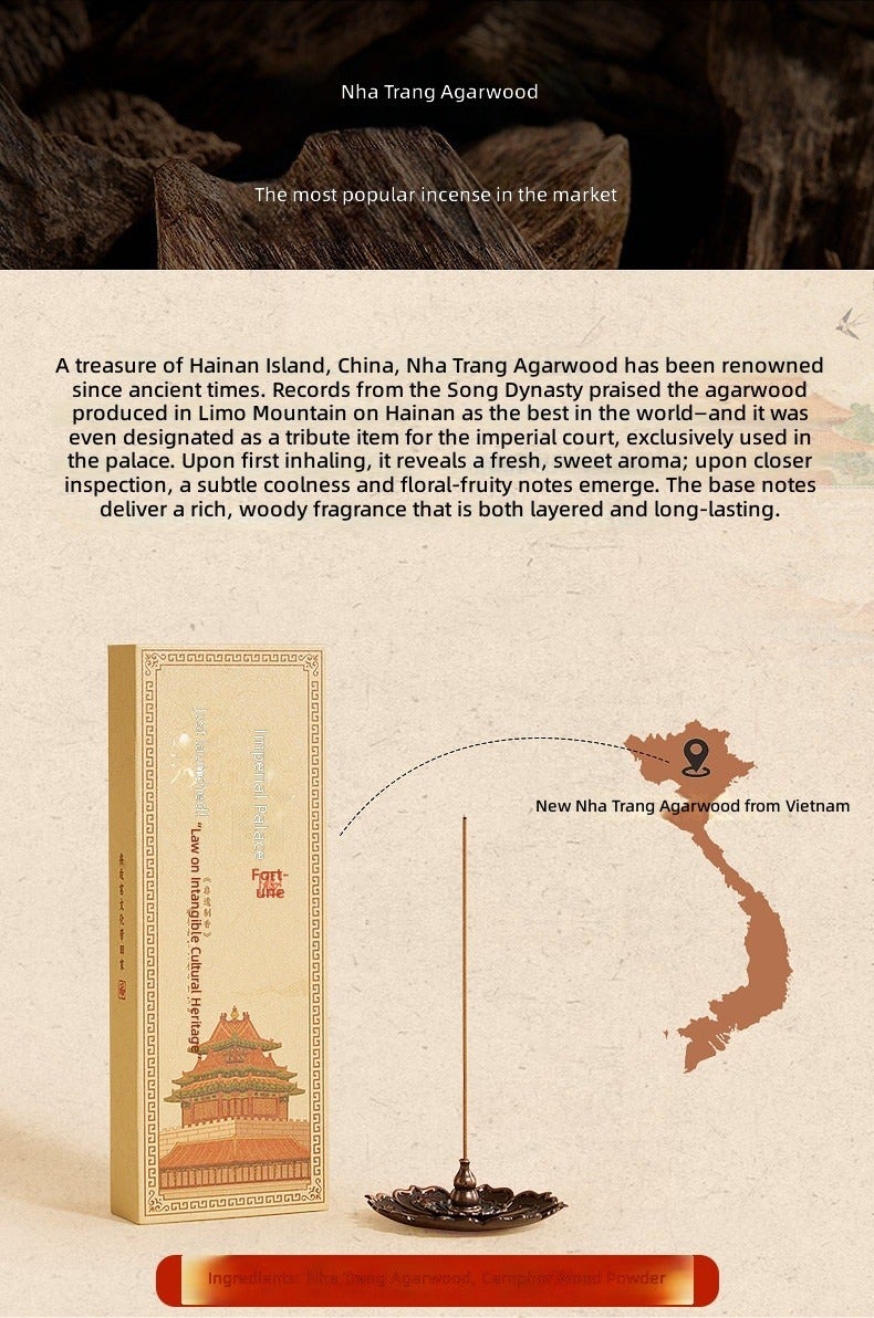 Hainan Agarwood Stick Incense, Sandalwood, Household Aromatherapy, Indoor Natural Fragrance, Calming & Sleep‑Promoting Gift - Image 1