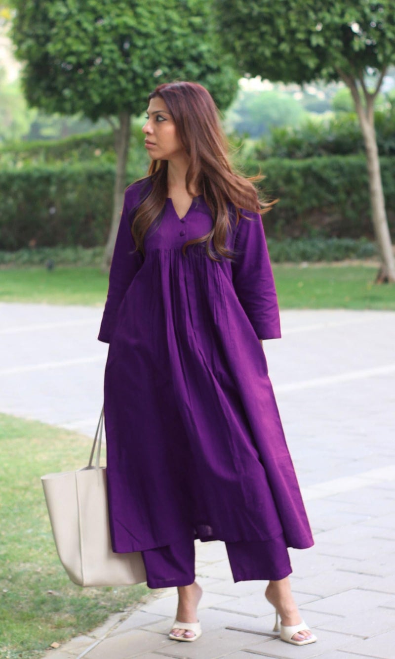 ANNI Designer Women's Rayon Viscose Solid A-Line Kurta with Pant (ANVI BEGANI_XL_Begani_X-Large) - Image 3