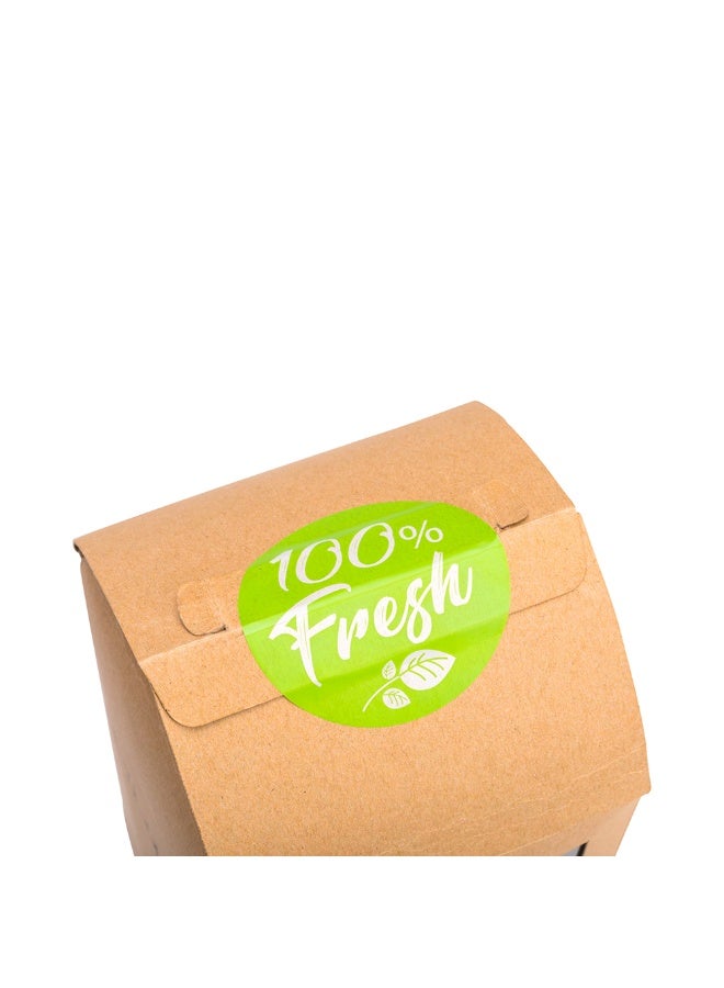 Restaurantware ملصقات مقاومة للتلاعب بحجم 2 بوصة، 500 ملصق لتوصيل الطعام مقاوم للتلاعب - ختم أمان، دائري، أخضر فاتح مع خط أبيض، ملصقات طعام طازجة بلاستيكية، للتوصيل والوجبات الجاهزة - Image 2