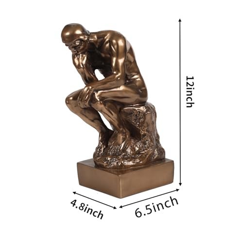 Magicsculp-The Thinker Statue in Premium Cold Cast Bronze- 12-Inch Museum Grade Collectible Figurine-(Large-Decoration) - Image 4