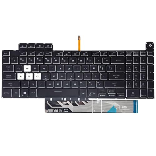 WWGTMC Replacement Keyboard for Asus TUF Gaming F15 FX507 FA507 FA507R FX507ZE FX507ZM,TUF A17 FA707 F17 FX707,TUF Dash F15 FX517 with RGB Colorful Backlit Keyboard US Layout - Image 1