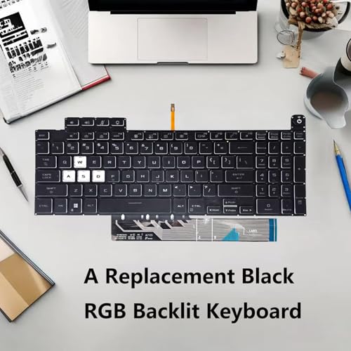 WWGTMC Replacement Keyboard for Asus TUF Gaming F15 FX507 FA507 FA507R FX507ZE FX507ZM,TUF A17 FA707 F17 FX707,TUF Dash F15 FX517 with RGB Colorful Backlit Keyboard US Layout - Image 4