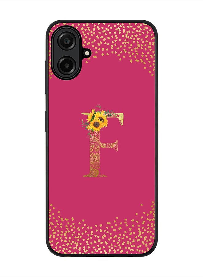 Stylizedd For Samsung Galaxy A07 4G Case,Slim fit Camera Protection, Shockproof Thin Phone cover  - Custom Floral Monogram - F ( Deep Pink )