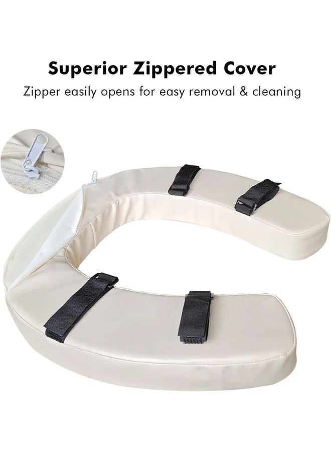 Grey Raised Toilet Seat Cushion with 2 Inch U Shaped Lift Soft Padding Non Slip Surface - Image 3