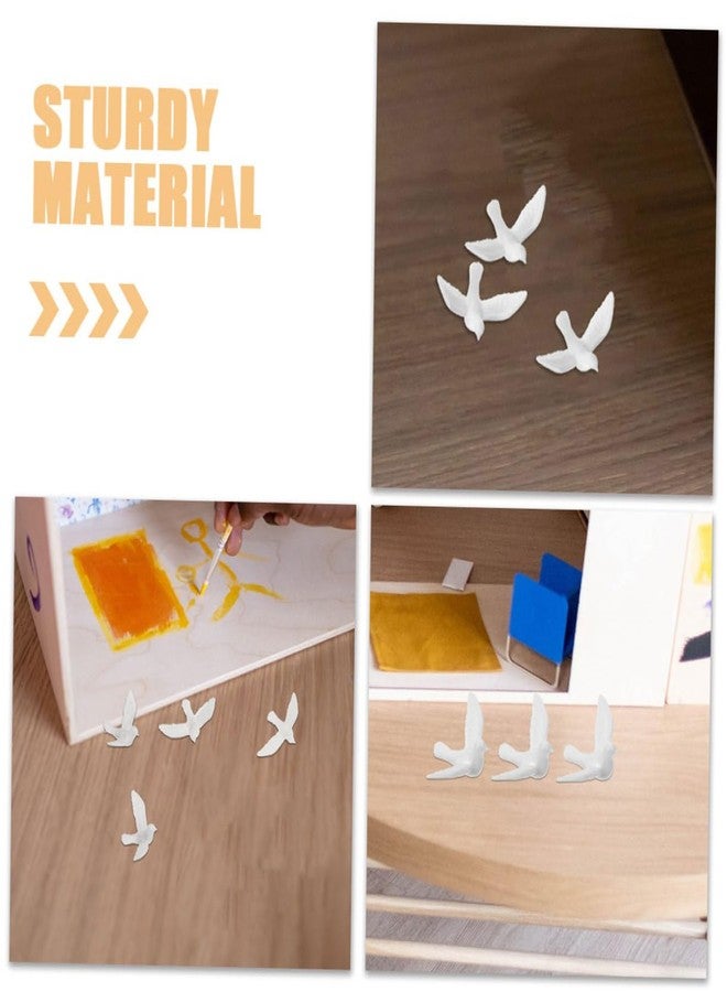 TOPPERFUN 5 PCS Resin Dove Figurines, White Mini Bird Model for Fairy Garden, Miniature Figures for Outdoor Decor, Realistic Tiny Pigeon for Crafts, Small Simulation Bird for Dollhouse Accessories - Image 3