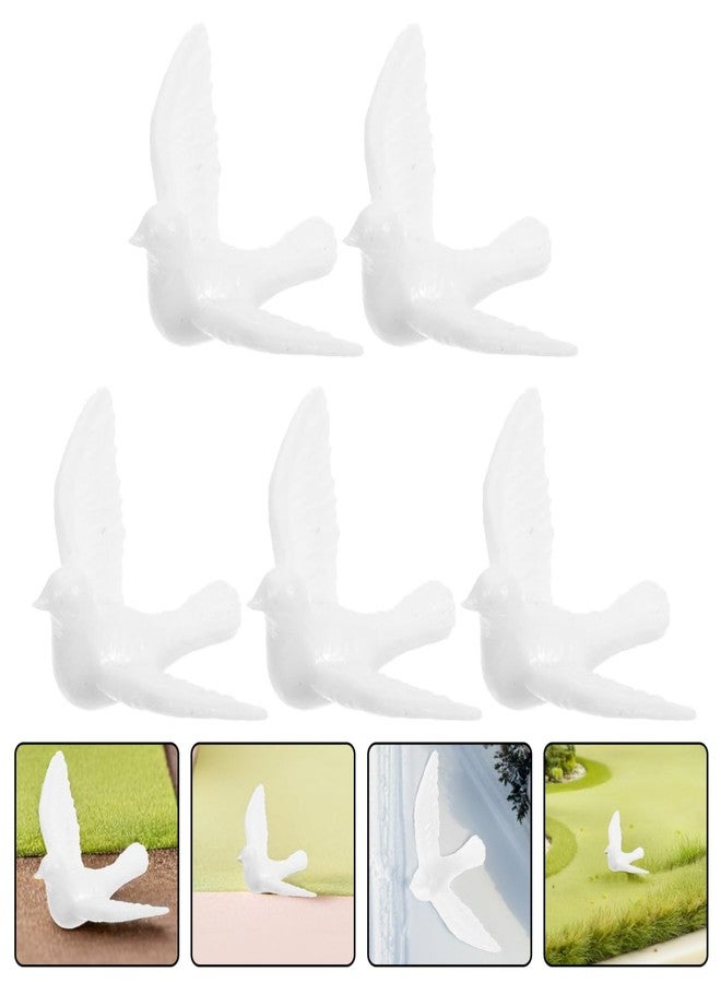 TOPPERFUN 5 PCS Resin Dove Figurines, White Mini Bird Model for Fairy Garden, Miniature Figures for Outdoor Decor, Realistic Tiny Pigeon for Crafts, Small Simulation Bird for Dollhouse Accessories - Image 2