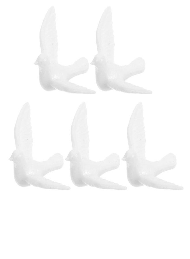 TOPPERFUN 5 PCS Resin Dove Figurines, White Mini Bird Model for Fairy Garden, Miniature Figures for Outdoor Decor, Realistic Tiny Pigeon for Crafts, Small Simulation Bird for Dollhouse Accessories - Image 1