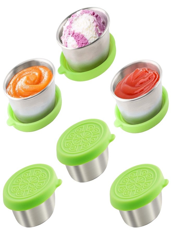 Qukaka 6x1.6 Oz Salad Dressing Containers With Lids, Small Leakproof Reusable Stainless Steel Salad Dressing Container To Go For Lunch Boxes,Sauce containers, Picnics,Travel Meal Prep And Kitchen Storage. - Image 1