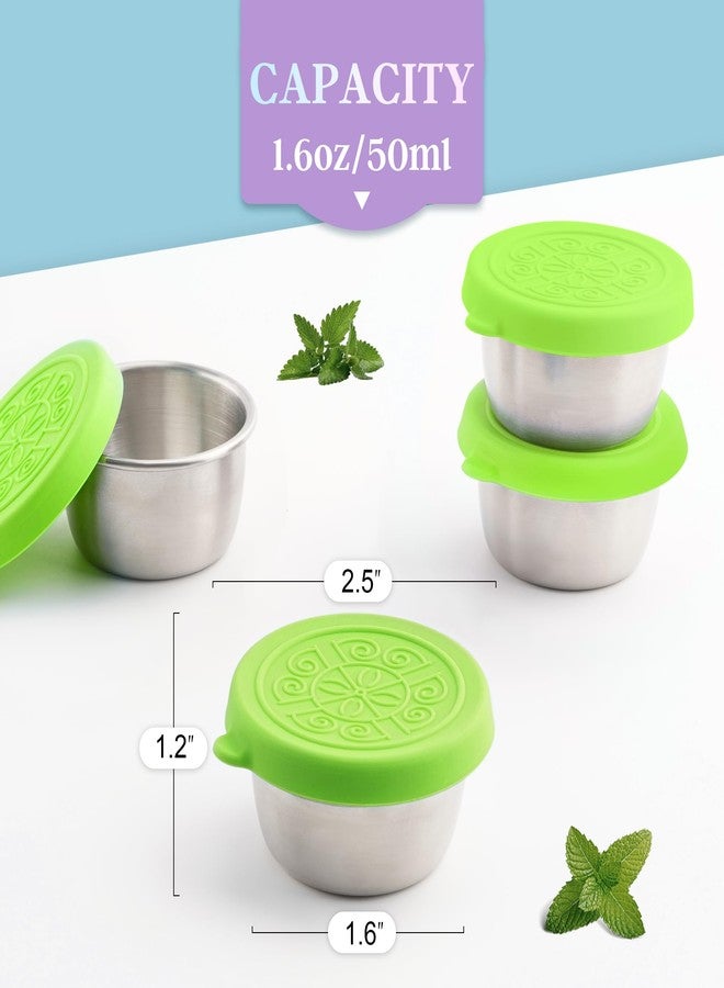 Qukaka 6x1.6 Oz Salad Dressing Containers With Lids, Small Leakproof Reusable Stainless Steel Salad Dressing Container To Go For Lunch Boxes,Sauce containers, Picnics,Travel Meal Prep And Kitchen Storage. - Image 2