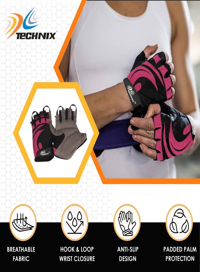 Technix Endurance Fitness Gloves-Pink-M - Image 4