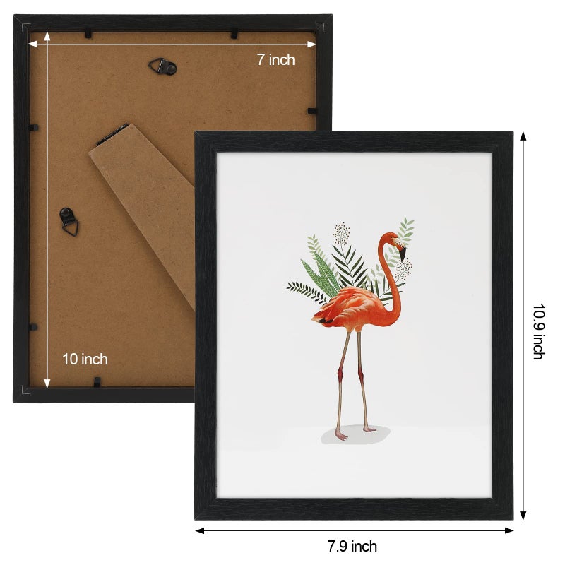 NAOKBOEE 7x10 Picture Frame in Black - Horizontal and Vertical Formats for Wall and Tabletop - Composite Wood with Shatter Resistant Plexiglass - Image 2