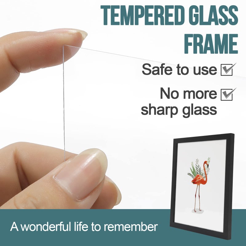 NAOKBOEE 7x10 Picture Frame in Black - Horizontal and Vertical Formats for Wall and Tabletop - Composite Wood with Shatter Resistant Plexiglass - Image 4