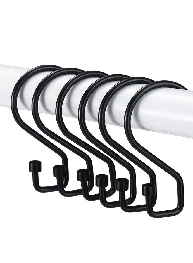 Goowin Goowin Shower Curtain Hooks, 12 Pcs S Shape Shower Curtain Rings, Rustproof Black Shower Curtain Rings, Multi-Functional Shower Hooks for Shower Curtain, Kitchen Utensils, Clothing, Towels, Black - Image 1