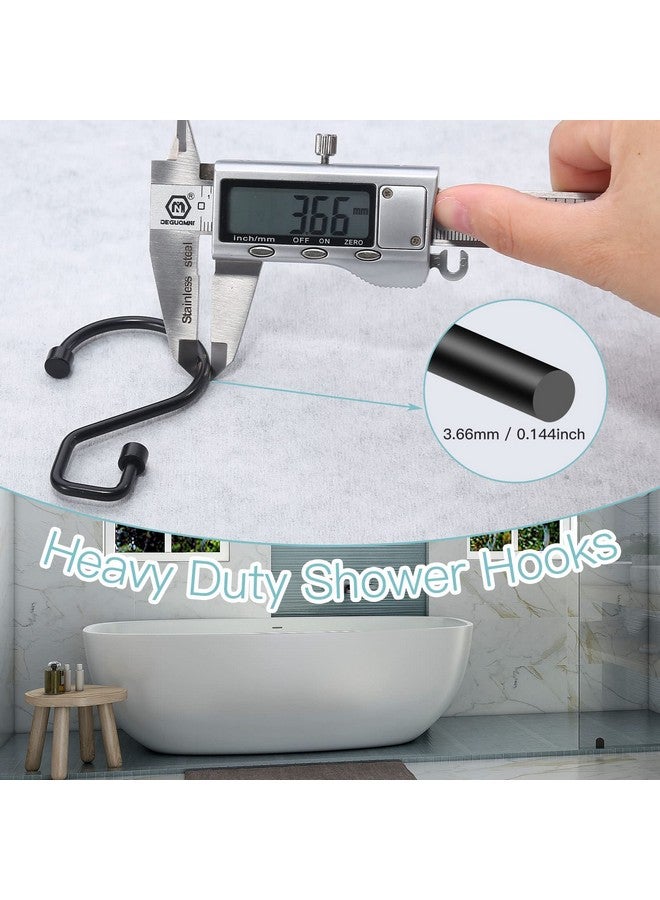 Goowin Goowin Shower Curtain Hooks, 12 Pcs S Shape Shower Curtain Rings, Rustproof Black Shower Curtain Rings, Multi-Functional Shower Hooks for Shower Curtain, Kitchen Utensils, Clothing, Towels, Black - Image 4