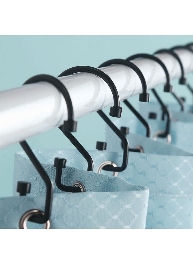 Goowin Goowin Shower Curtain Hooks, 12 Pcs S Shape Shower Curtain Rings, Rustproof Black Shower Curtain Rings, Multi-Functional Shower Hooks for Shower Curtain, Kitchen Utensils, Clothing, Towels, Black - Image 2