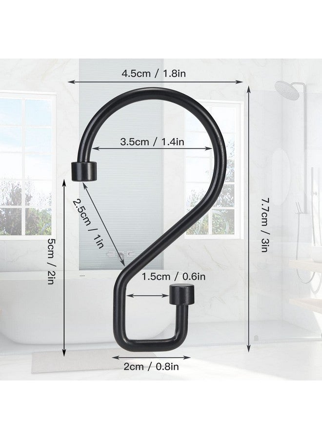 Goowin Goowin Shower Curtain Hooks, 12 Pcs S Shape Shower Curtain Rings, Rustproof Black Shower Curtain Rings, Multi-Functional Shower Hooks for Shower Curtain, Kitchen Utensils, Clothing, Towels, Black - Image 3