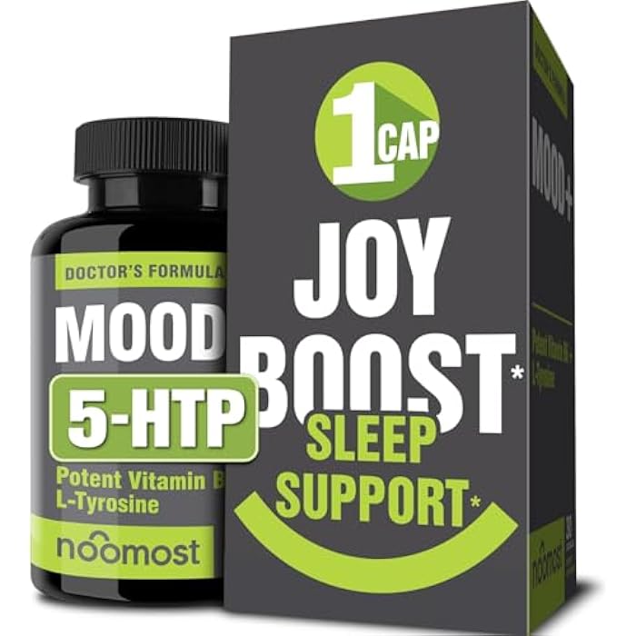 NooMost Mood Support Supplement for Mood Boost, Calm Mind & Body, Stress Response, Energy Supplement – Herbal Adaptogens: Ashwagandha, L Tyrosine, 5 HTP, Passion Flower, 30 Counts - Image 1