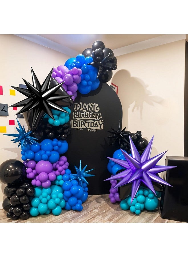 Sowide Teal Purple and Black Balloon Arch Kit,Metallic Blue Purple Teal Confetti Balloons Garland Kit with 2pcs Star Foil Balloons for Kids Fun Play Party Decorations Baby Shower Engagement Supplies - Image 4