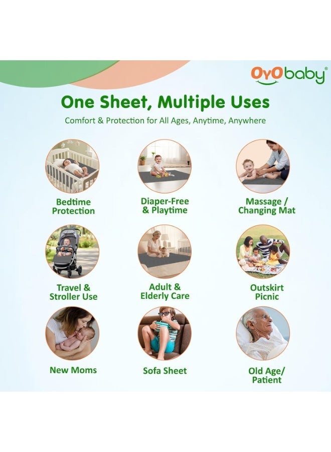 OYO BABY Dry Sheet, Anti-Piling Fleece, Extra Absorbant & Quick Dry Sheet for Baby & Adult, Mattress Proector Waterproof Bed Sheet, Baby/Adult - Single Bed - (72" X 36") - Plum - Image 5