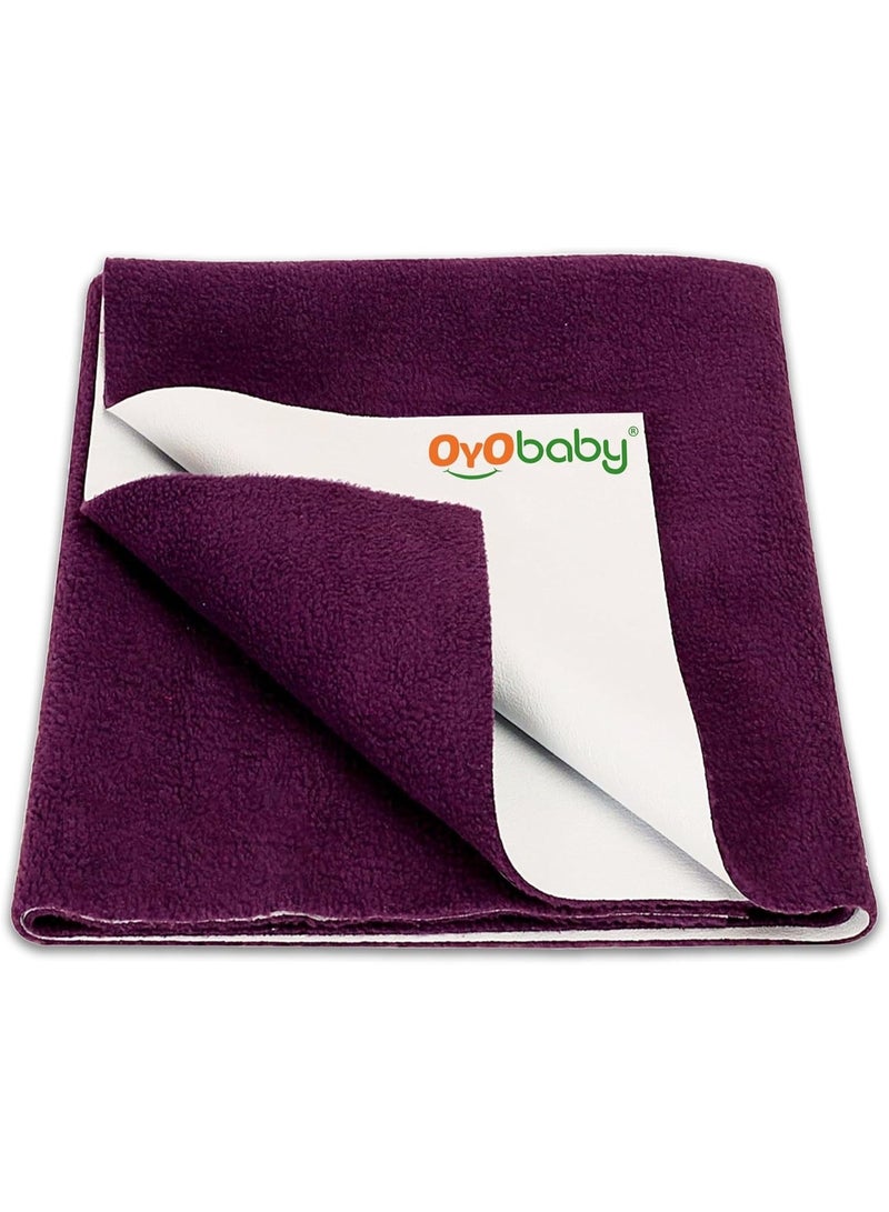OYO BABY Dry Sheet, Anti-Piling Fleece, Extra Absorbant & Quick Dry Sheet for Baby & Adult, Mattress Proector Waterproof Bed Sheet, Baby/Adult - Single Bed - (72" X 36") - Plum - Image 1