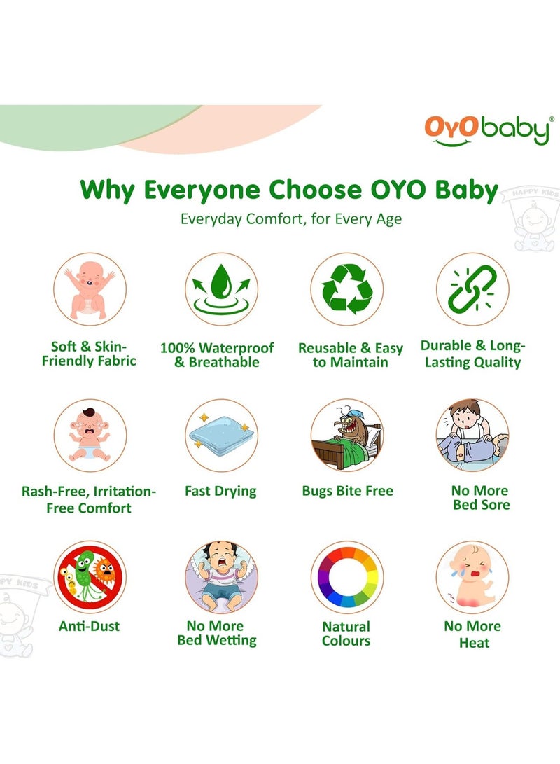 OYO BABY Dry Sheet, Anti-Piling Fleece, Extra Absorbant & Quick Dry Sheet for Baby & Adult, Mattress Proector Waterproof Bed Sheet, Baby/Adult - Single Bed - (72" X 36") - Plum - Image 4