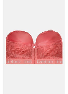 bebe Women Lightly-Padded Underwire Strapless Bra, Pink  - Image 2