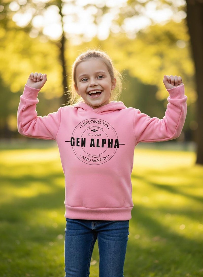 babyqlo Girls Pink Gen Alpha Winter Fleece Hoodie - Image 5