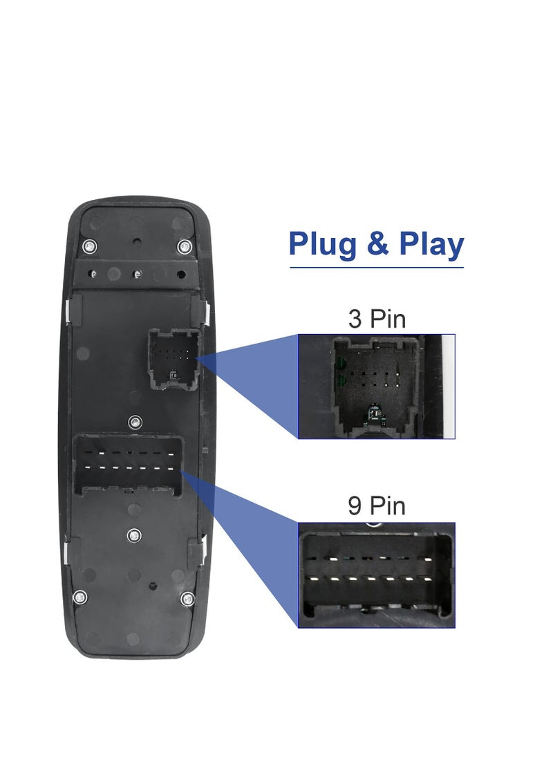 SYOSI Driver Side Power Master Control Window Switch Replacement for 2009-2012 Dodge Ram 1500 2500 3500, OE Replace 4602863AD 4602863AB 4602863AC 901-473  - Image 3