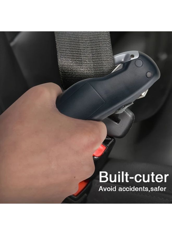 Black 150 PSI Digital Tire Pressure Gauge with 5 in 1 Emergency Tools Safety Hammer Seat Belt Cutter - Image 4