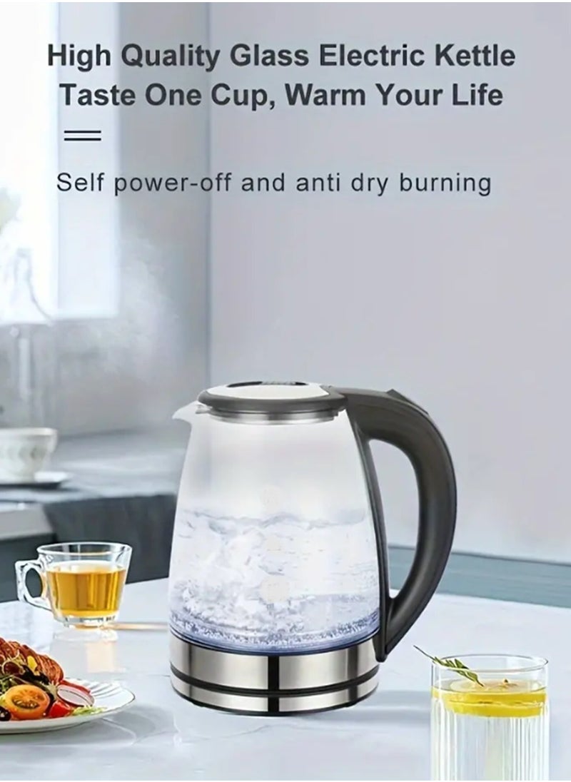 Venice - Electric Cordless Glass Kettle 2.2 L with 360° Swivel Base, Power Cord Storage, Auto Cut-off Function, LED Indicator, 1500 Watts - Image 1