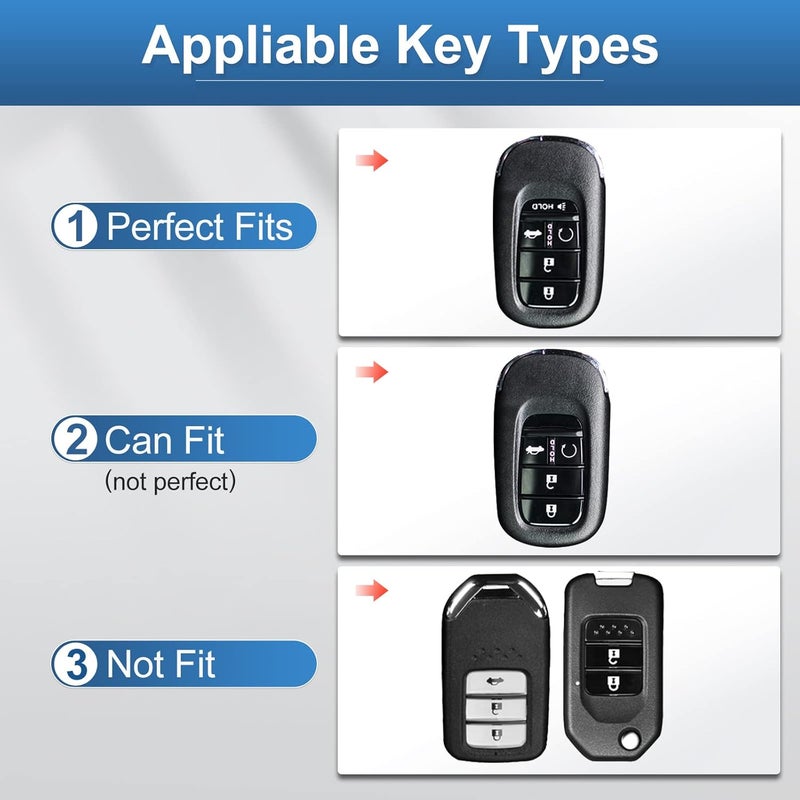 YO&YOYE Honda Key Fob Cover with Keychain - Image 2