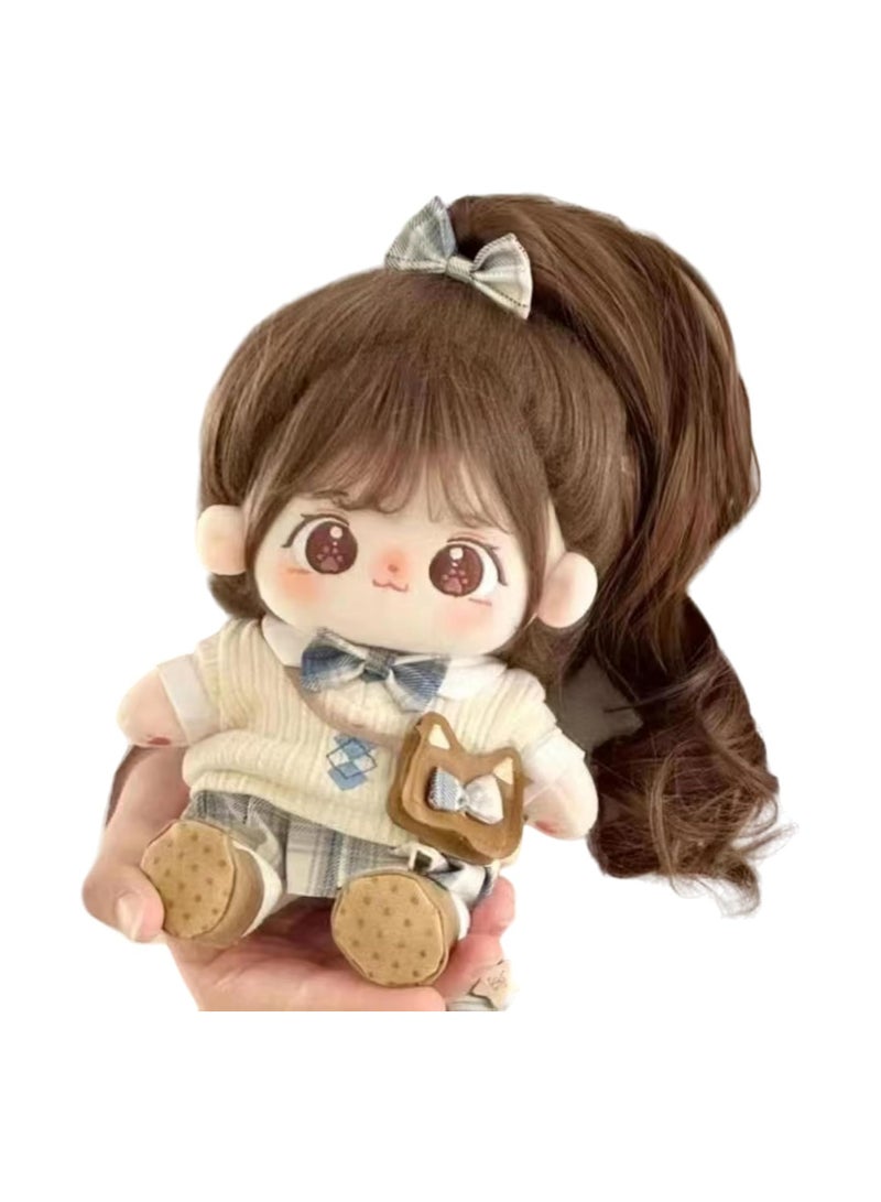 general 20cm Plush Doll Cotton Doll with Costume Set, Cute Soft Padded Dress Up Doll With Wig Cute Long Hair Cotton Doll Girl Birthday Gift - Image 1
