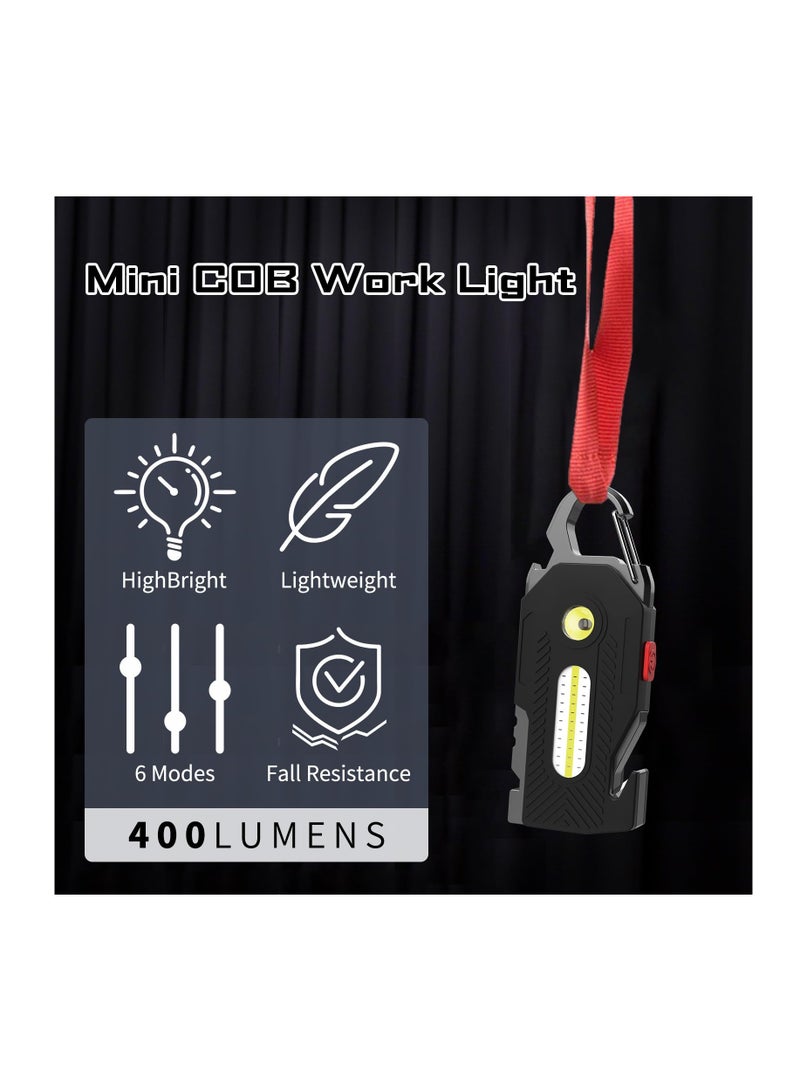 Cobest Keychain Flashlight, Rechargeable Flashlights, 7-in-1 Mini COB Keychain Work Light, 6 Lighting Modes with Bottle Opener Screwdriver Survival Whistle for Camping Fishing Hiking Emergency - Image 5