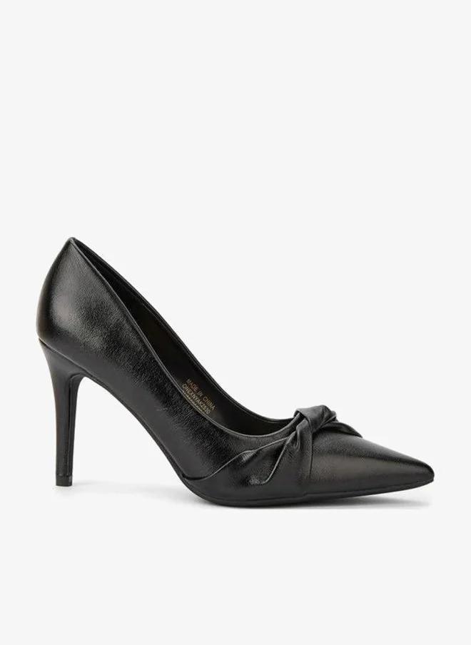 Paprika Knot Accent Slip-On Pumps with Stiletto Heels
