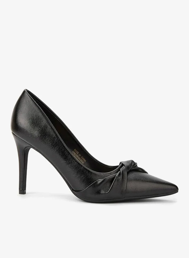 Paprika Knot Accent Slip-On Pumps with Stiletto Heels
