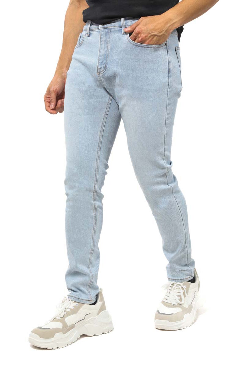بلو إيج بنطلون جينز رجالي بلون سادة - Image 2