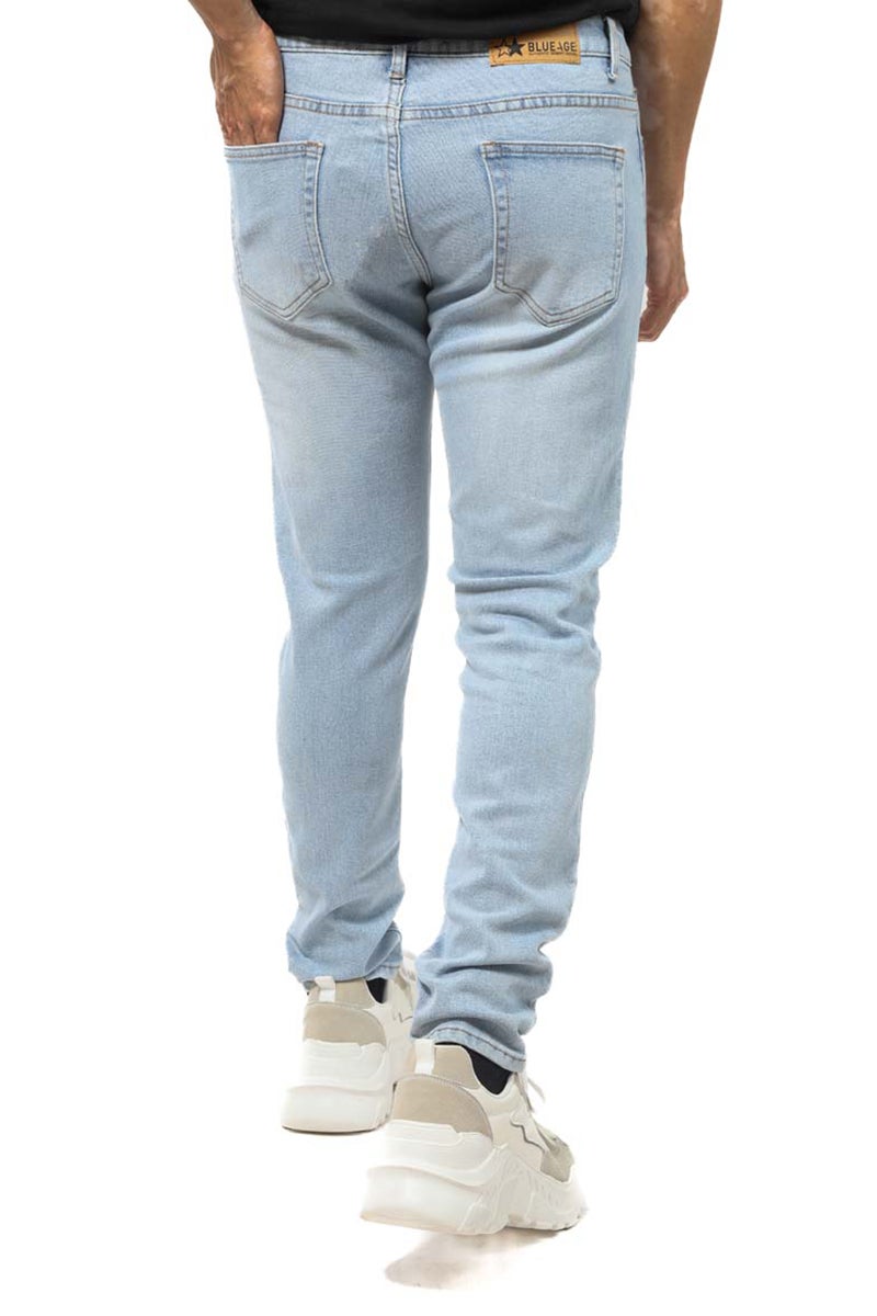 بلو إيج بنطلون جينز رجالي بلون سادة - Image 3