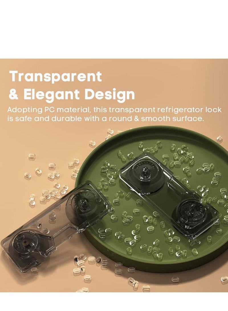 2 Pack Childproof Refrigerator Lock, Baby Safety French Fridge Door Lock, Freezer Lock, Invisible Cabinet Cupboard Lock for Toddlers, Easy to Install, no Tools Need or Drill - Image 5