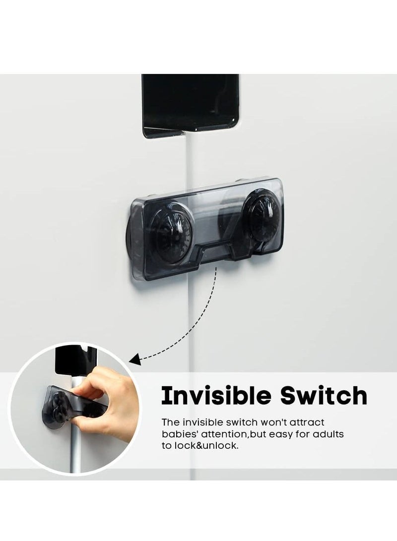 2 Pack Childproof Refrigerator Lock, Baby Safety French Fridge Door Lock, Freezer Lock, Invisible Cabinet Cupboard Lock for Toddlers, Easy to Install, no Tools Need or Drill - Image 3