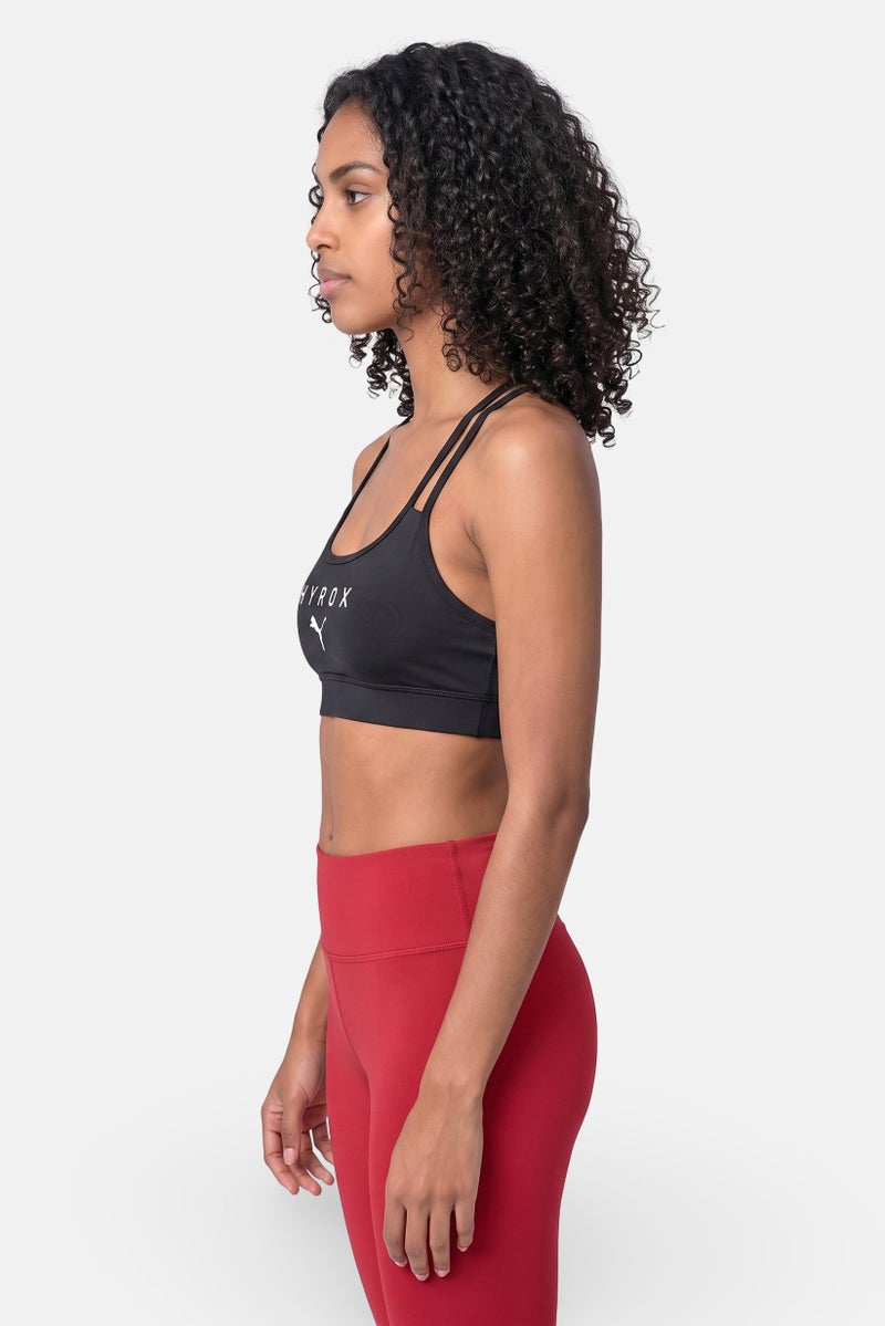 Puma x Hyrox Women Brand Logo Padded Sports Bra, Black - Image 3
