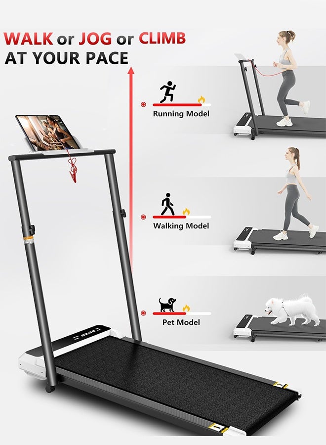 سانتين رايلي وسادة مشي 2 في 1، جهاز مشي 2.5 حصان تحت المكتب للاستخدام المنزلي والمكتب، جهاز مشي مدمج 220 رطل مع شاشة LED، جهاز مشي قابل للطي مع درابزين، بدون تجميع - Image 5