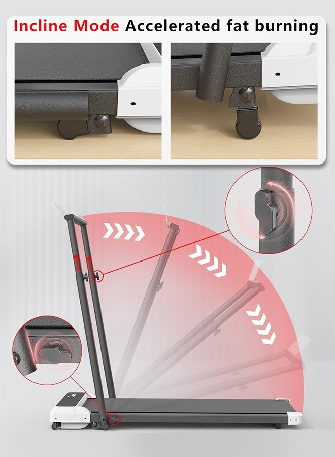 سانتين رايلي وسادة مشي 2 في 1، جهاز مشي 2.5 حصان تحت المكتب للاستخدام المنزلي والمكتب، جهاز مشي مدمج 220 رطل مع شاشة LED، جهاز مشي قابل للطي مع درابزين، بدون تجميع - Image 3
