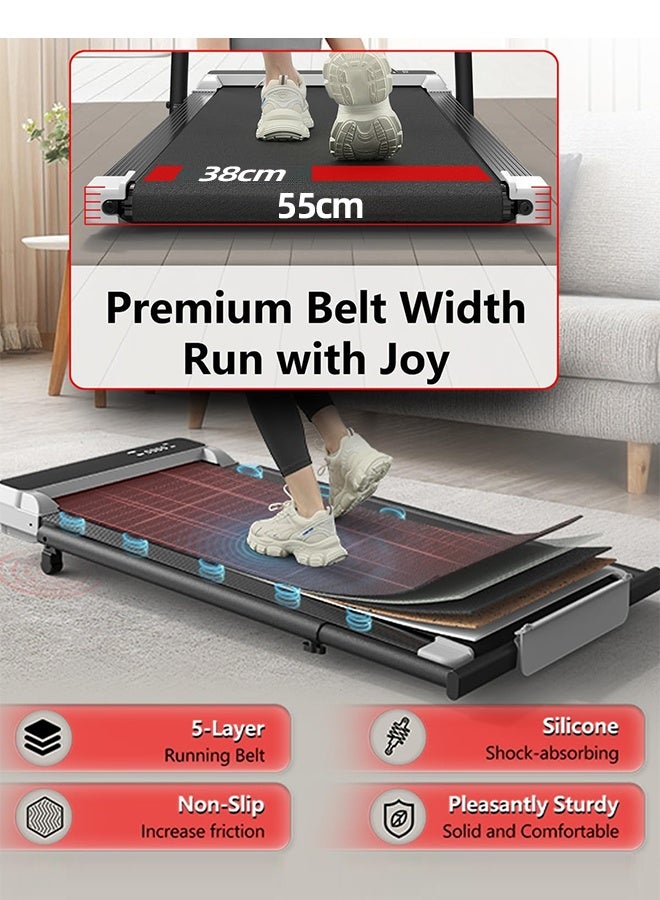 سانتين رايلي وسادة مشي 2 في 1، جهاز مشي 2.5 حصان تحت المكتب للاستخدام المنزلي والمكتب، جهاز مشي مدمج 220 رطل مع شاشة LED، جهاز مشي قابل للطي مع درابزين، بدون تجميع - Image 2