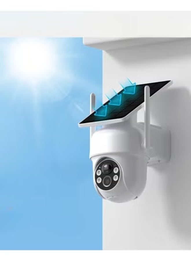 2K Solar-Powered Wireless Outdoor Security Camera – 360° View, WiFi, Built-in Spotlight, PIR Motion Detection, Color Night Vision - Image 2
